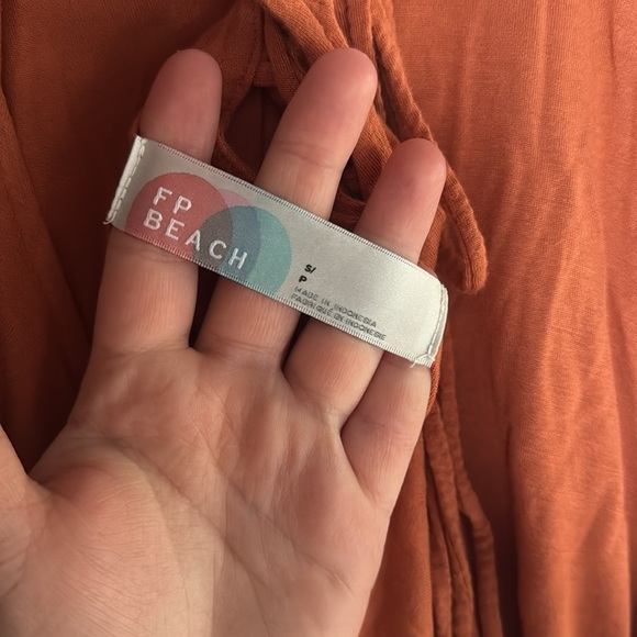 Free People Beach Orange Women's Layered Maxi Dress Size Small - Picture 6 of 6